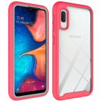 Wholesale Samsung Galaxy A10E, A102 Clear Dual Defense Hybrid Case (Hot Pink)